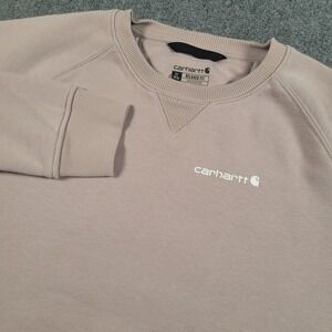 Carhartt Sweatshirt Womens XL Pink Crewneck Fleece Relaxed Fit Pullover Logo